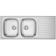 RODI OKIO LINE-120 FLAT BBD Kétmedencés csepptálcás rozsdamentes mosogató - 120x50 cm