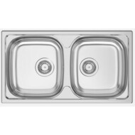 RODI OKIO LINE-78-BB Kétmedencés rozsdamentes mosogató - 78x43,5 cm