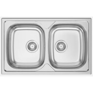 RODI OKIO LINE-80-BB Kétmedencés rozsdamentes mosogató - 80x50 cm