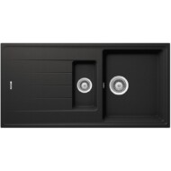 SCHOCK ELEMENT CRISTALITE D-150 egymedencés csepptálcás gyümölcsmosós prémium mosogató - Nero