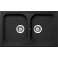 SCHOCK VIOLA CRISTALITE N-200S kétmedencés prémium mosogató - Nero