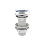 Klikk - klakk PVC leeresztő - KEREK - KRÓM -univerzális- túl/nem túlfolyós mosdóhoz - 5/4" - Ø 65 mm
