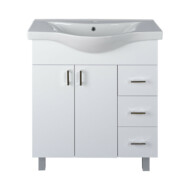 VivaStyle BIANKA 80 lábon álló fürdőszobabútor 3 fiókos Sanovit ALBATROS 10080 mosdóval 80 x 46 cm