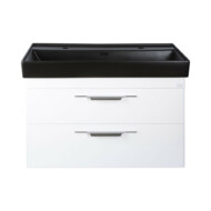 TMP LUX 100D fali fürdőszobabútor - CeraStyle SHARP FEKETE DUPLA csaplyukas mosdóval - 100 x 48 cm
