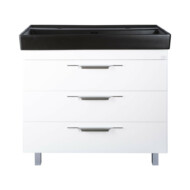 TMP TRIO 100D álló fürdőszobabútor - CeraStyle SHARP FEKETE DUPLA csaplyukas mosdóval - 100 x 48 cm