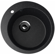 Ulgran U-405-308 Gránit Mosogatótálca - Egymedencés, Kerek, Szemcsés Fekete