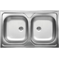 LAVEO LON 50 teletetős kétmedencés inox mosogató szifonnal