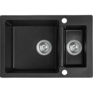 Laveo CELIA 1,5 medencés szemcsés fekete mosogató (SBC_730T)