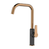 LAVEO ALANIS álló csaptelep, matt fekete / rose gold L alak.K.