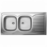 LAVEO LON 60 2CS kétmedence inox cseppt. teletetős mosogató szifonnal