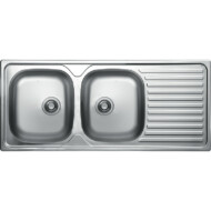 LAVEO ORION 2CS kétmedence csepptálcás inox mosogató szifonnal