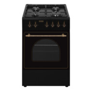 EVIDO FREE GE55A gáztűzhely, rusztikus design, 50x55 cm, elektromos sütő, 48 l, antracit/bronz