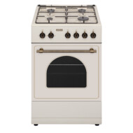 EVIDO FREE GE55C gáztűzhely, rusztikus design, 50x55 cm, elektromos sütő, 48 l, bézs/bronz
