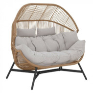 HOLAND rattan dupla kosárfotel bézs