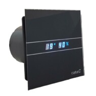 Cata E-120GTH BK ventilátor üveg előlappal, utószellőztető, alapszellőztető és páraérzékelő funkcióval, fekete