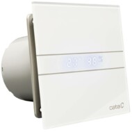 Cata E-150GTH ventilátor üveg előlappal, utószellőztető, alapszellőztető és páraérzékelő funkcióval, fehér
