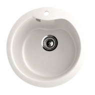 Ulgran U-102-341 Gránit Design Mosogatótálca - Egymedencés, Kerek, Tejfehér