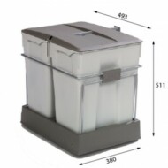ALVEUS ALBIO-40/2 2X30L-es két fakkos beépíthető hulladéktároló