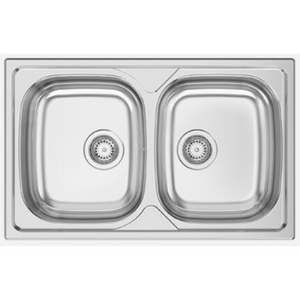 RODI OKIO LINE-80-BB Kétmedencés rozsdamentes mosogató - 80x50 cm