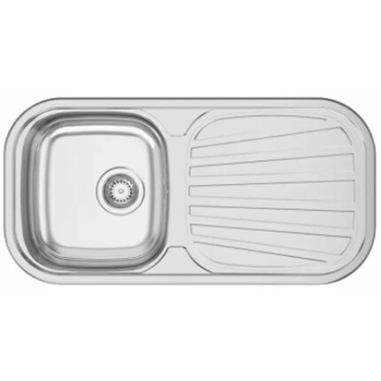 RODI SEVILLA-FLAT Egymedencés csepptálcás íves sarkú rozsdamentes mosogató - 86x43,5 cm
