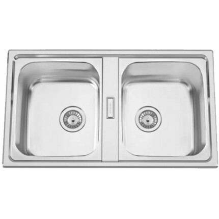 RODI URBAN-86-TWIN Extra mély kétmedencés rozsdamentes mosogató - 86x50 cm