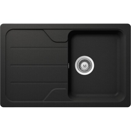 SCHOCK FORMHAUS CRISTALITE D-100S egymedencés csepptálcás prémium mosogató - Nero