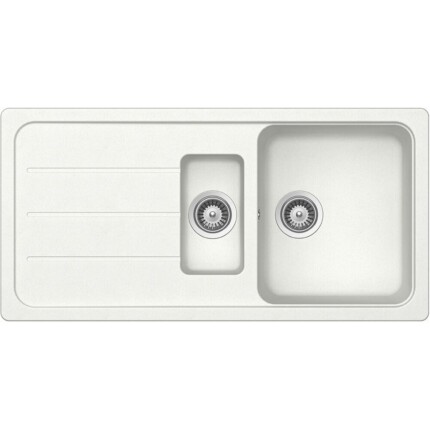 SCHOCK FORMHAUS CRISTALITE D-150L egymedencés csepptálcás gyümölcsmosós prémium mosogató - TÖBB SZÍNBEN - White