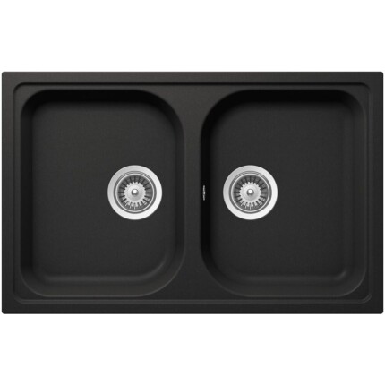 SCHOCK VIOLA CRISTALITE N-200S kétmedencés prémium mosogató - Nero