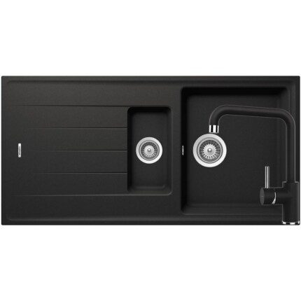 SCHOCK ELEMENT CRISTALITE D-150 prémium mosogató + SCHOCK FONOS csaptelep - Nero