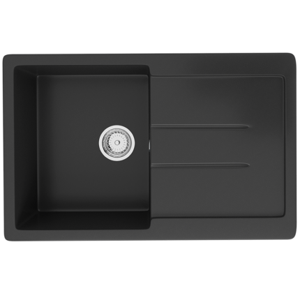 Ulgran U-507 csepptálcás gránit mosogatótál - metal black