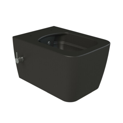 CeraStyle HERA fali WC - MATT FEKETE - BEÉPÍTETT bidé funkcióval - perem nélküli