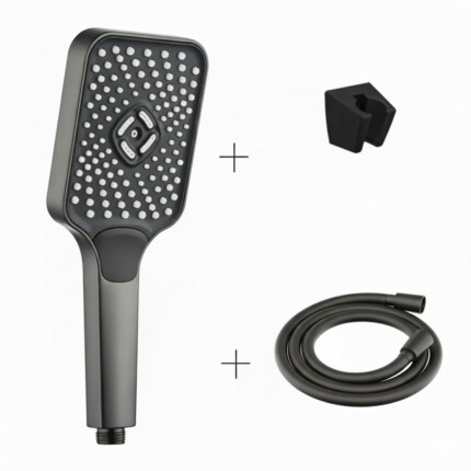 Caldo Freddo Blackspirit zuhanyszett - 3 funkciós zuhanyfejjel - GUNMETAL - fegyverszürke