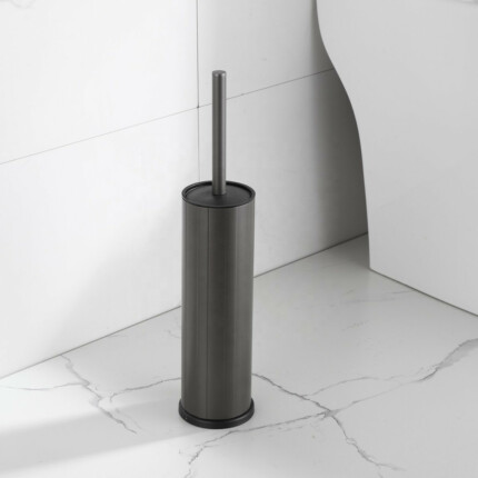 Viva NERO WC-kefe tartó - hengeres - fürdőszobai kiegészítő - GUNMETAL - fegyverszürke