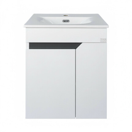 TMP VISION 55 fali függesztett fürdőszobai bútor - SKY E-8099-55 porcelán mosdóval - 55 x 46 cm