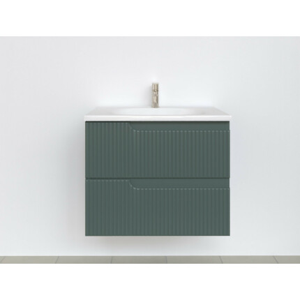 Piramida EURIDIKA fali fürdőszobabútor - műmárvány mosdóval -2 fiókos - PINO ZÖLD - 65 x 48 x 53 cm