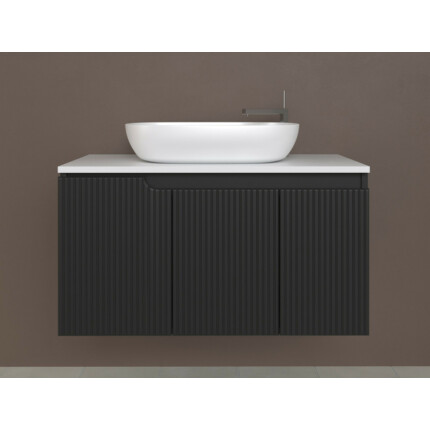 Piramida EURIDIKA fali fürdőszobabútor - mosdópult mosdó nélkül -3 ajtós - PINO FEKETE - 100 x 48 x 53 cm