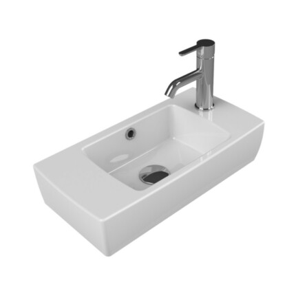 CeraStyle CITY MINI - porcelán mosdó - JOBB csaplyukkal - 50 x 25 cm