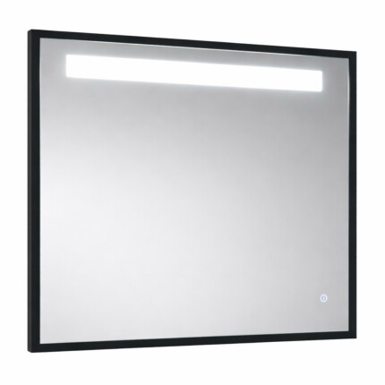 TMP IRON fürdőszobai tükör - FEKETE keret - szögletes - LED világítással - 100 cm