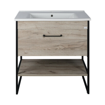 TMP IRON 85 álló fürdőszobabútor - Sanovit ATRIA 9085 porcelán mosdóval - 85 x 45,5cm