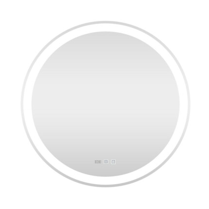 Viva AURA fürdőszoba tükör - érintőkapcsolós - páramenetesítős - órával - LED - KEREK - átmérő 60 cm