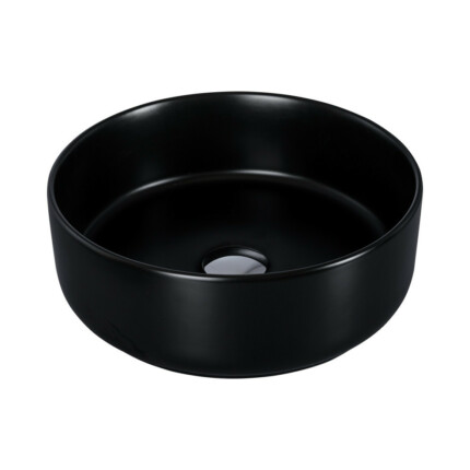 Eros SIMPLE 8 - PULTRA ültethető - Top Counter - porcelán mosdó - MATT FEKETE - 36 x 36 x 13 cm