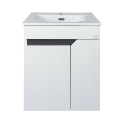 TMP VISION 50 fali függesztett fürdőszobai bútor - SKY 3 E-8099-50 porcelán mosdóval - 51 x 40 cm
