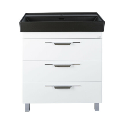 TMP TRIO 80 álló fürdőszobabútor - CeraStyle SHARP FEKETE mosdóval - 80 x 48 cm
