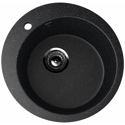 Ulgran U-405-308 Gránit Mosogatótálca - Egymedencés, Kerek, Szemcsés Fekete