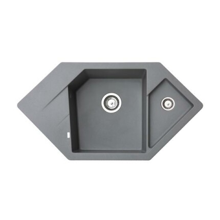 Diamond Metalac Xgranit Gránit Sarok Mosogatótálca - Design, Grafit