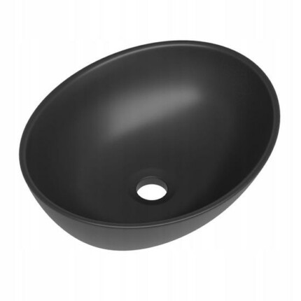 Gamma NEGRA Pultra Szerelhető Mosdókagyló - 410x330x150 mm, Fekete