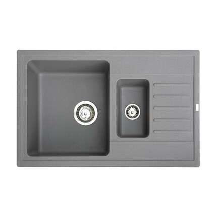 Quadro Plus 1.5D Metalac Xgranit Gránit Mosogatótálca - Extra mély, Csepegtetőtálcás, Design, Grafit