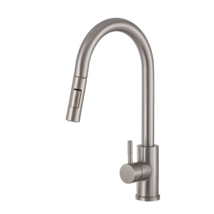 Gamma Taru II. Mosogató Csaptelep - Kihúzható, Zuhanyfejes, Inox