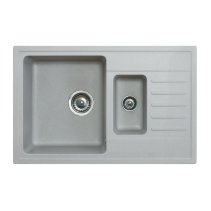 Quadro Plus 1.5D Metalac 158550 Gránit Mosogatótálca - Extra mély, Csepegtetőtálcás, Design, Szürke
