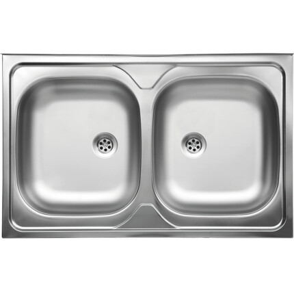 LAVEO LON 50 teletetős kétmedencés inox mosogató szifonnal